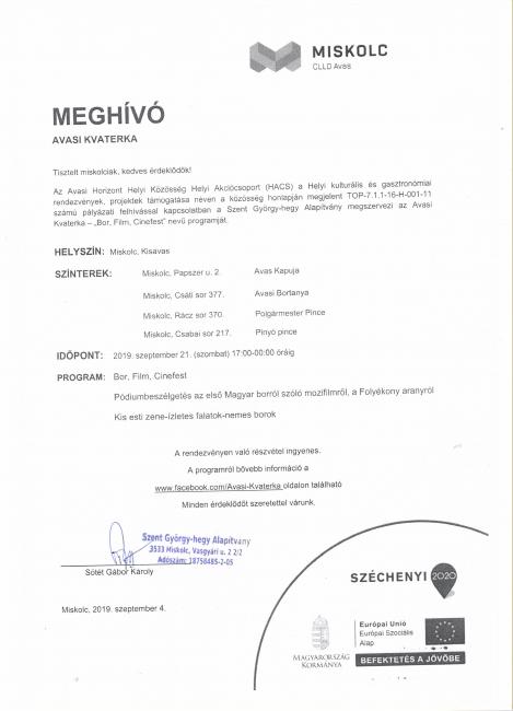Meghívó Bor-Film-Cinefest
